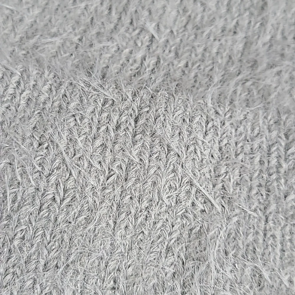 H&M Light Gray Fuzzy Knit Beanie